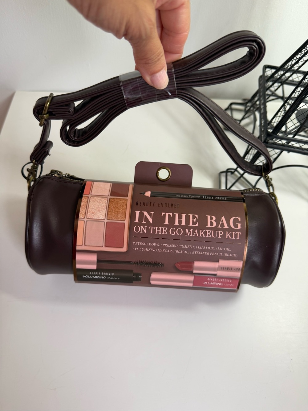 "In The Bag" On-The-Go Makeup Kit with Dark Brown Bag